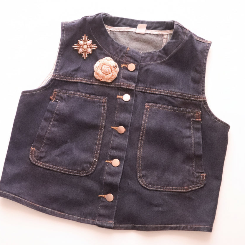 Chaleco denim con prendedores – TTS Fashion