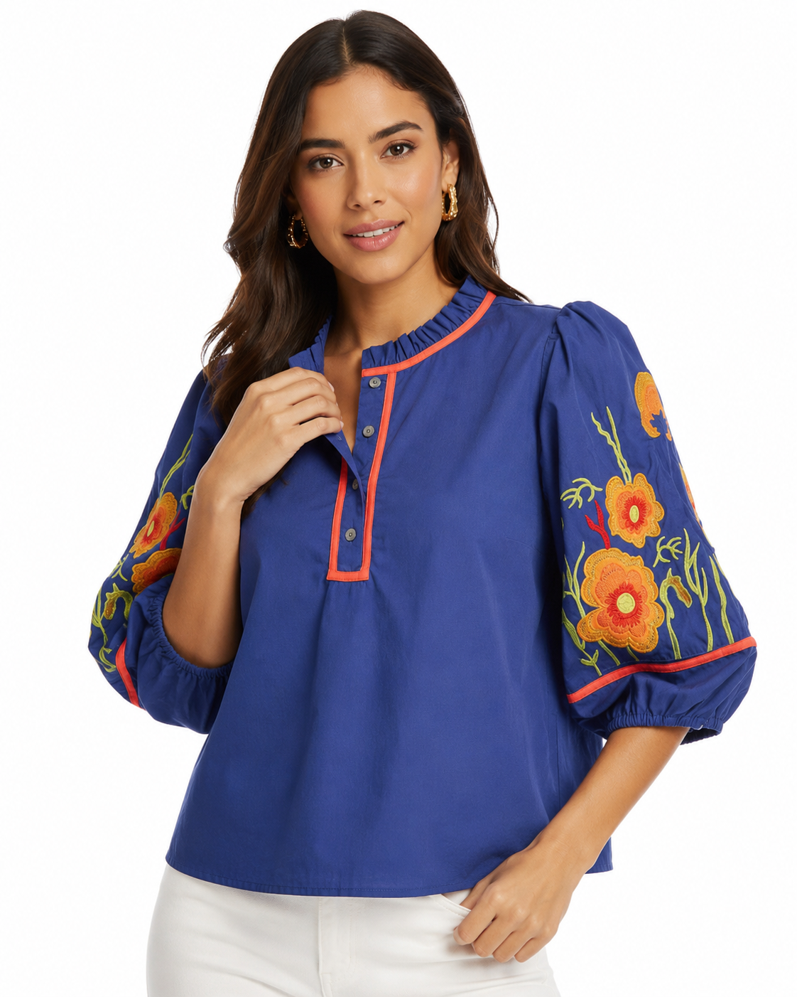 Blusa bordada cobalt blue summer | TTS FASHION
