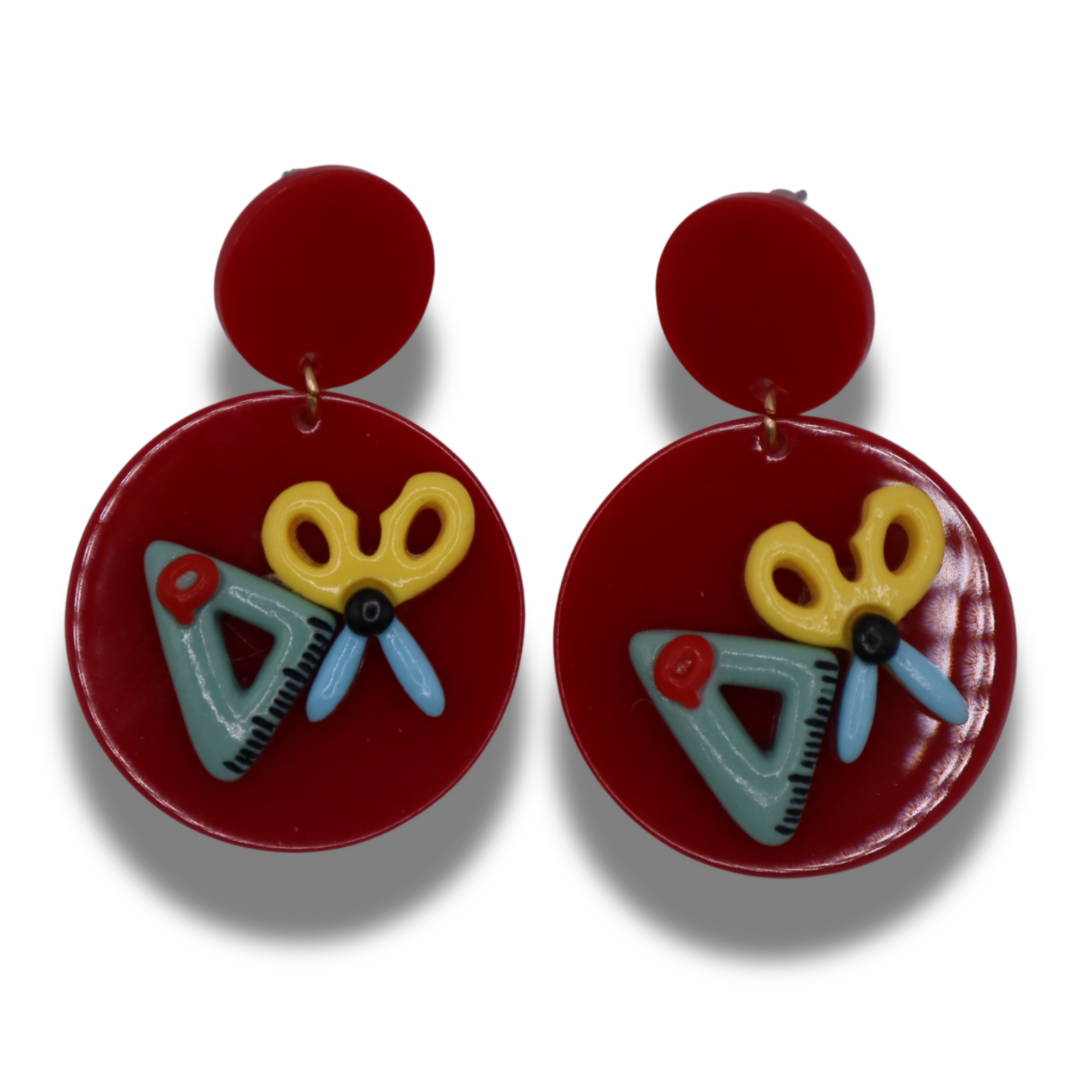 Funny colorfull earrings | Aretes coloridos para educadoras