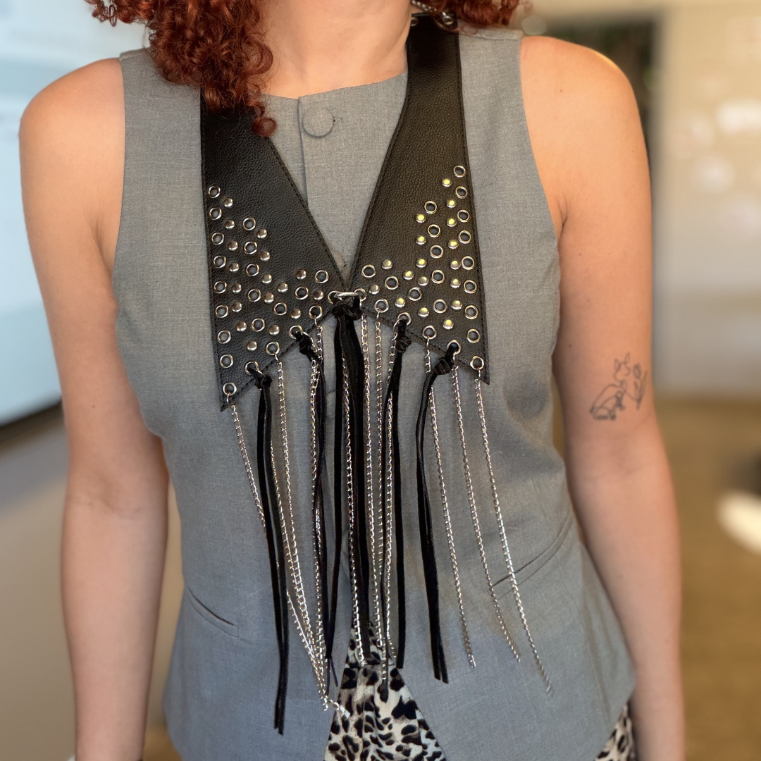 Collar Artesanal cuero | Statement piece