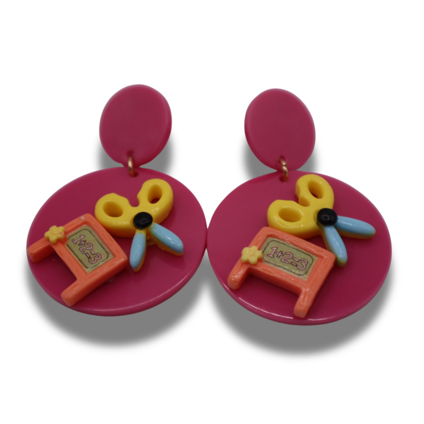 Funny colorfull earrings | Aretes coloridos para educadoras