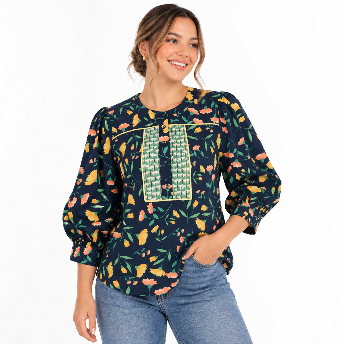 Blusa Navy Garden | TTS FASHION