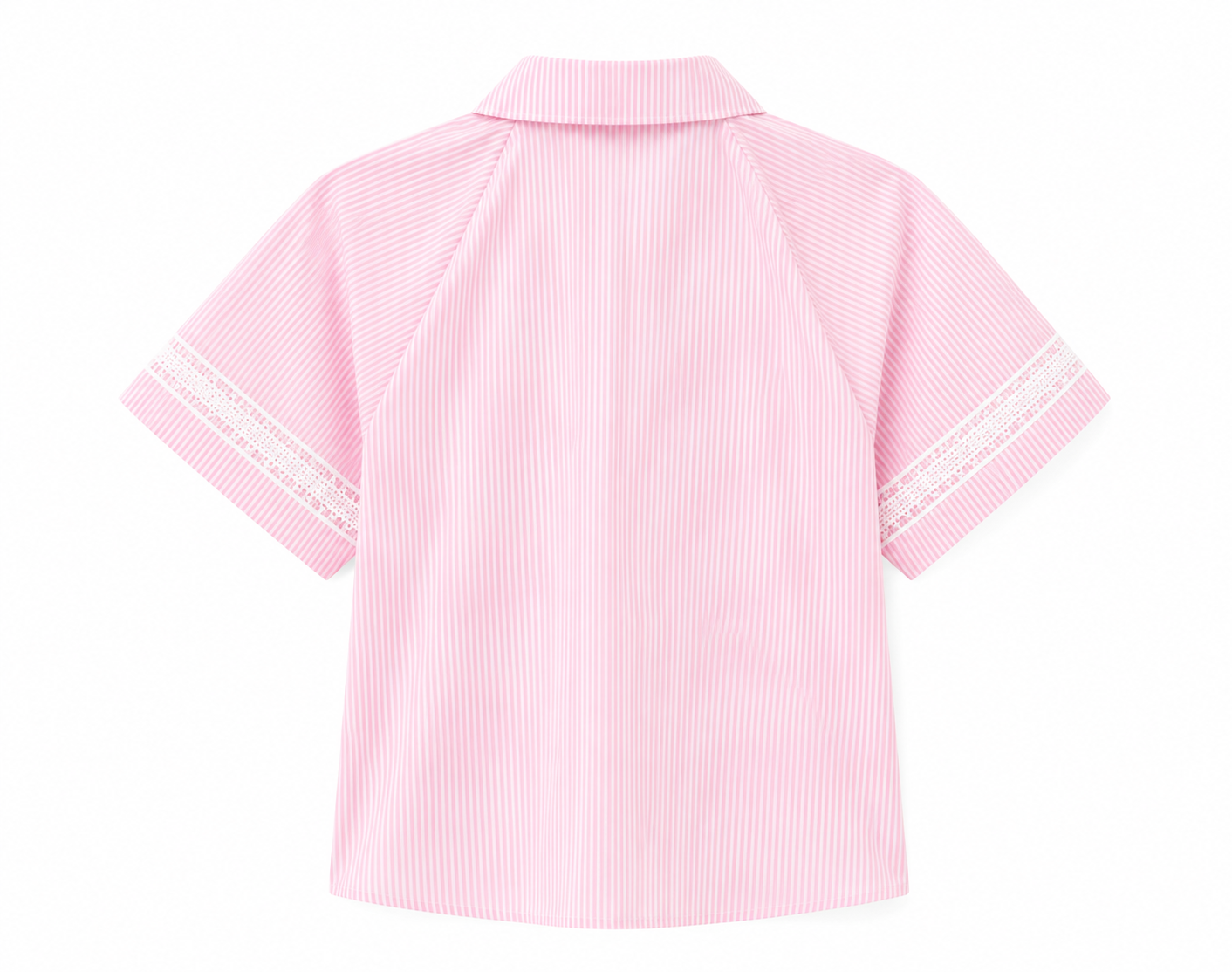 Blusa Rayas Rosa con Encaje | TTS FASHION