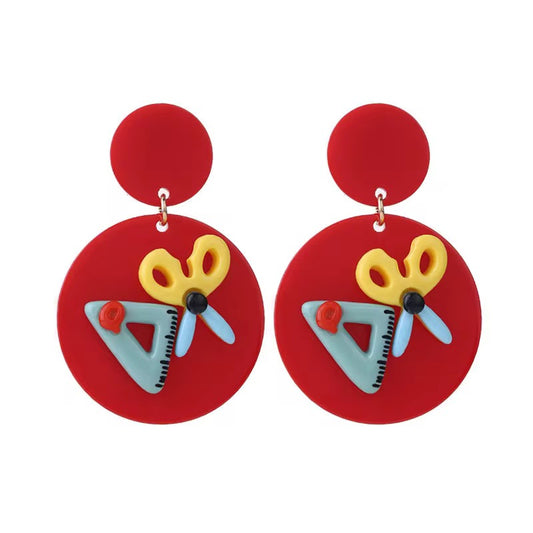 Funny colorfull earrings | Aretes coloridos para educadoras
