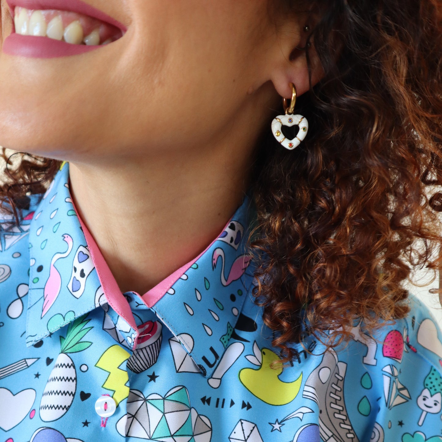 Corazones blancos | White heart earrings