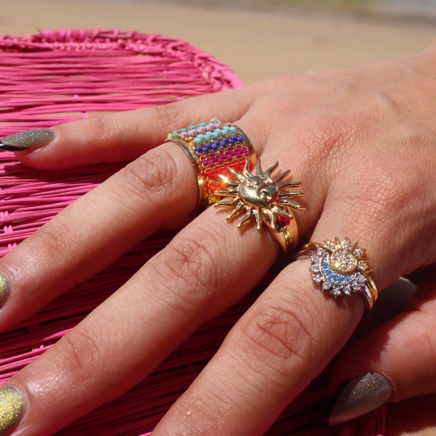 ★Summer Collection ★ Anillo de mostacilla multicolor | Joyería artesanal