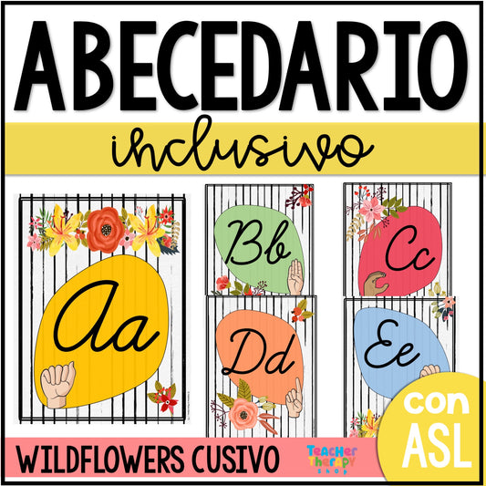 Abecedario inclusivo | Alfabeto con lengua de señas |Wildflower Spanish Alphabet