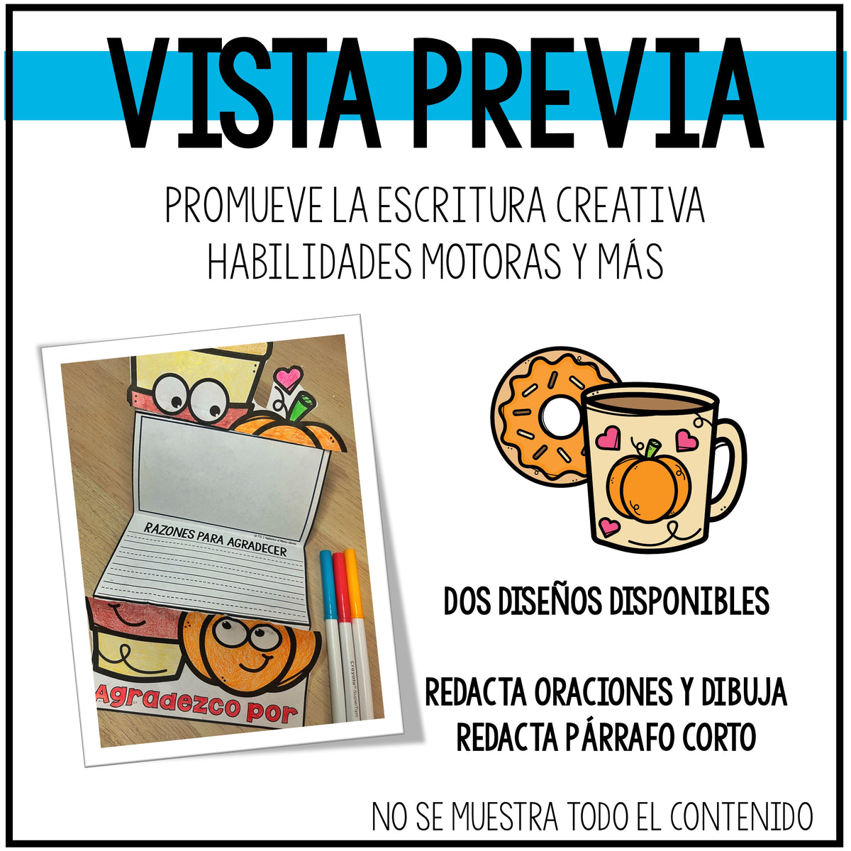 Plantillas interactivas de escritura | Otoño | Acción de gracias