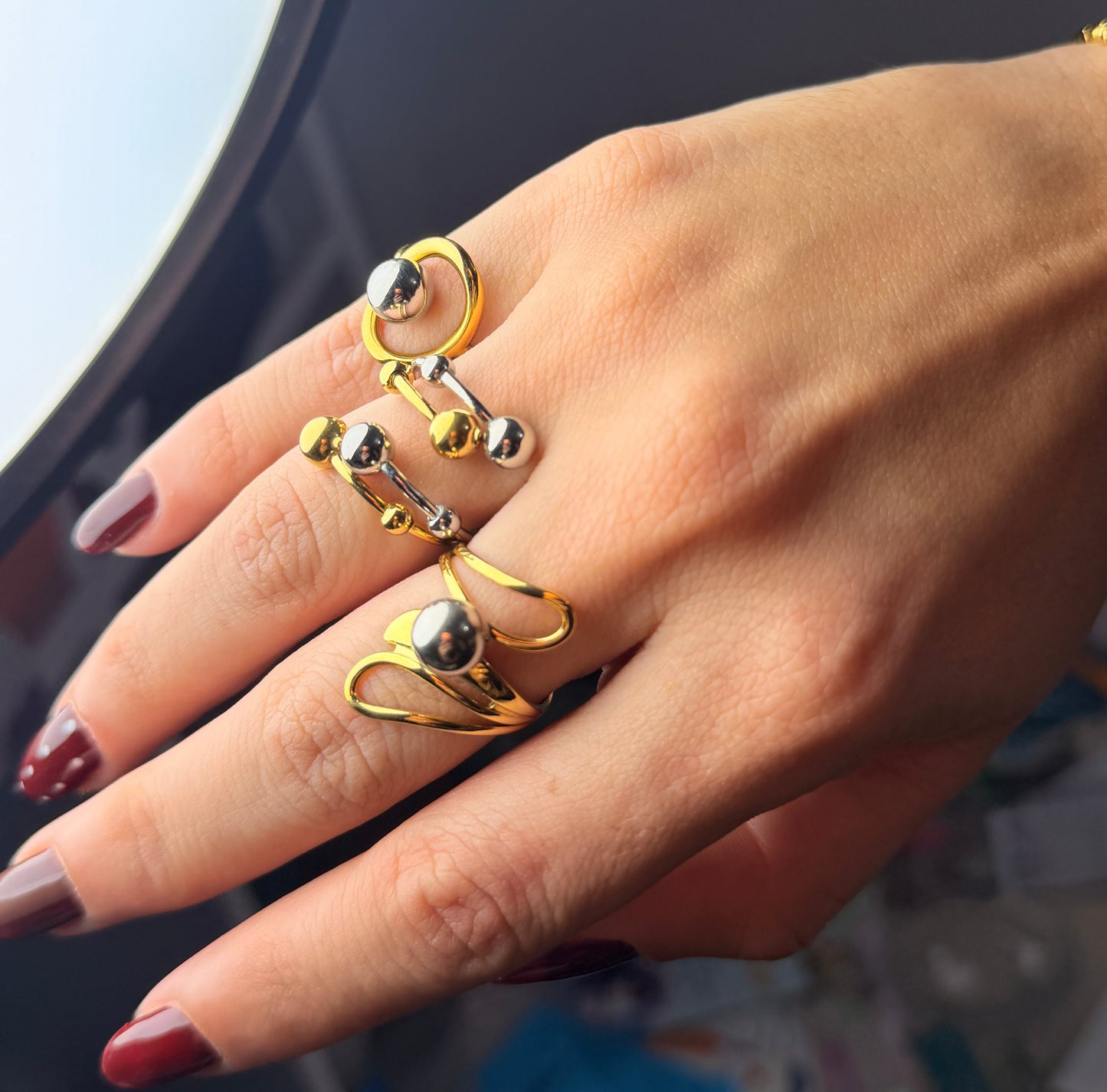 Sortija doble tono en Acero Inoxidable