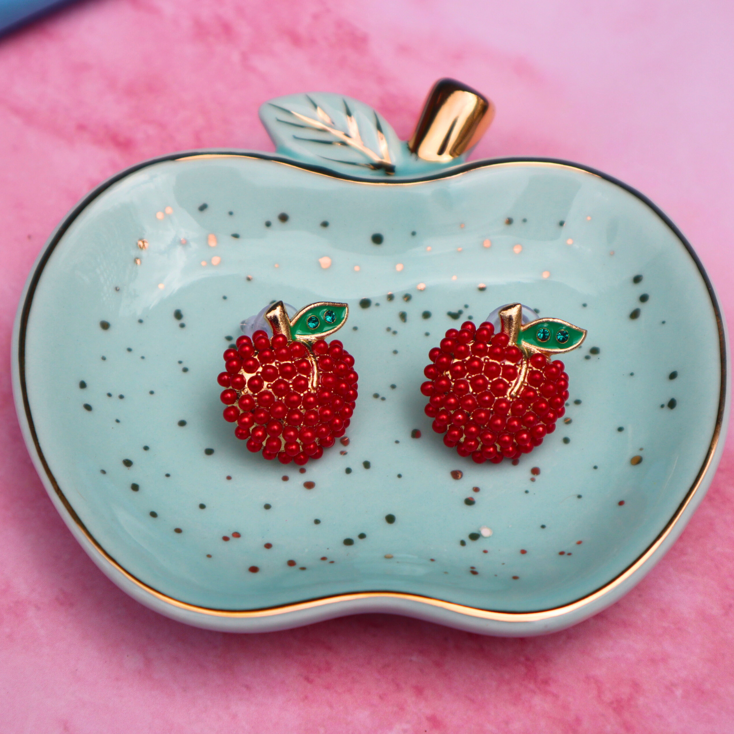 Rhinestones Apple Studs |