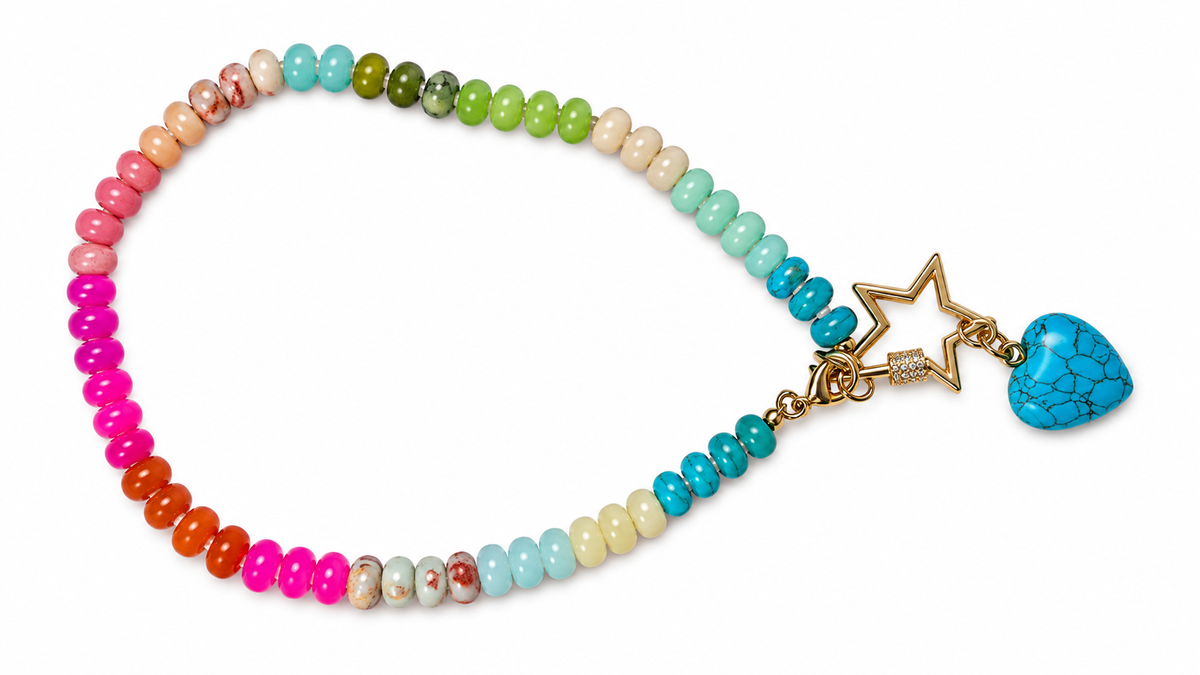 Collar | Color Pop con Corazón Turquesa