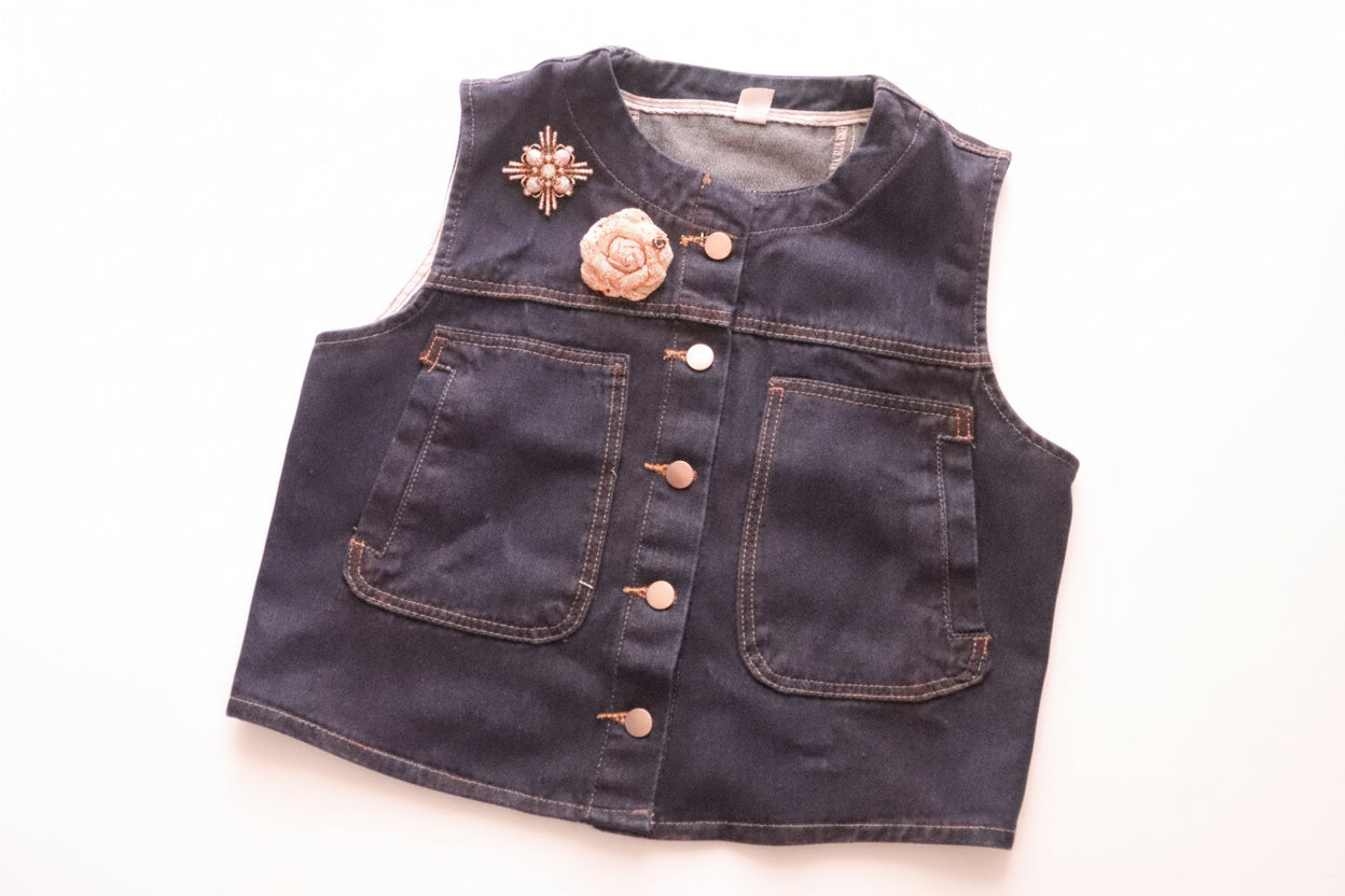 Chaleco denim con prendedores – TTS Fashion
