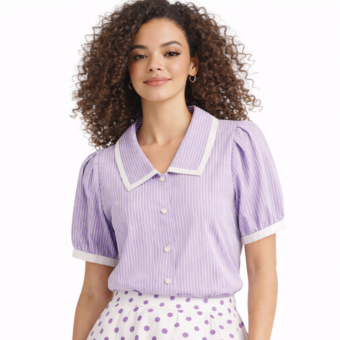 Blusa rayas cuello peter pan | TTS FASHION