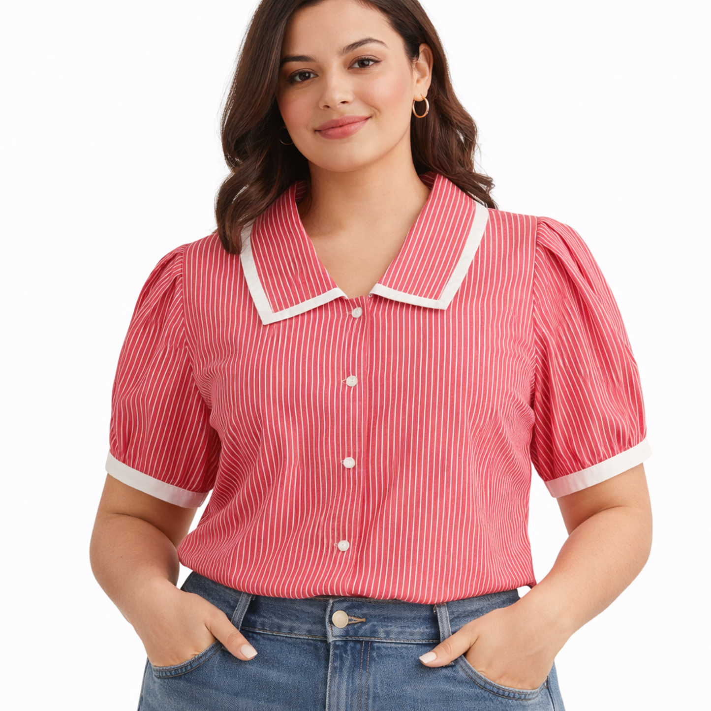 Blusa rayas cuello peter pan | TTS FASHION