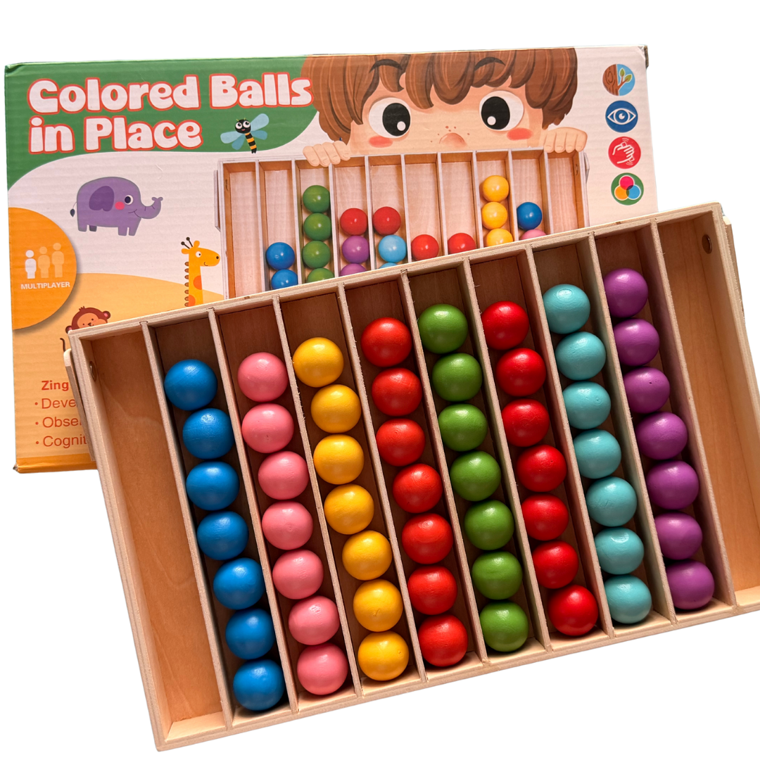 Clasificación de colores y coordinación para niños | Tablero de madera motor fino