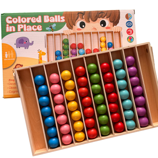 Clasificación de colores y coordinación para niños | Tablero de madera motor fino