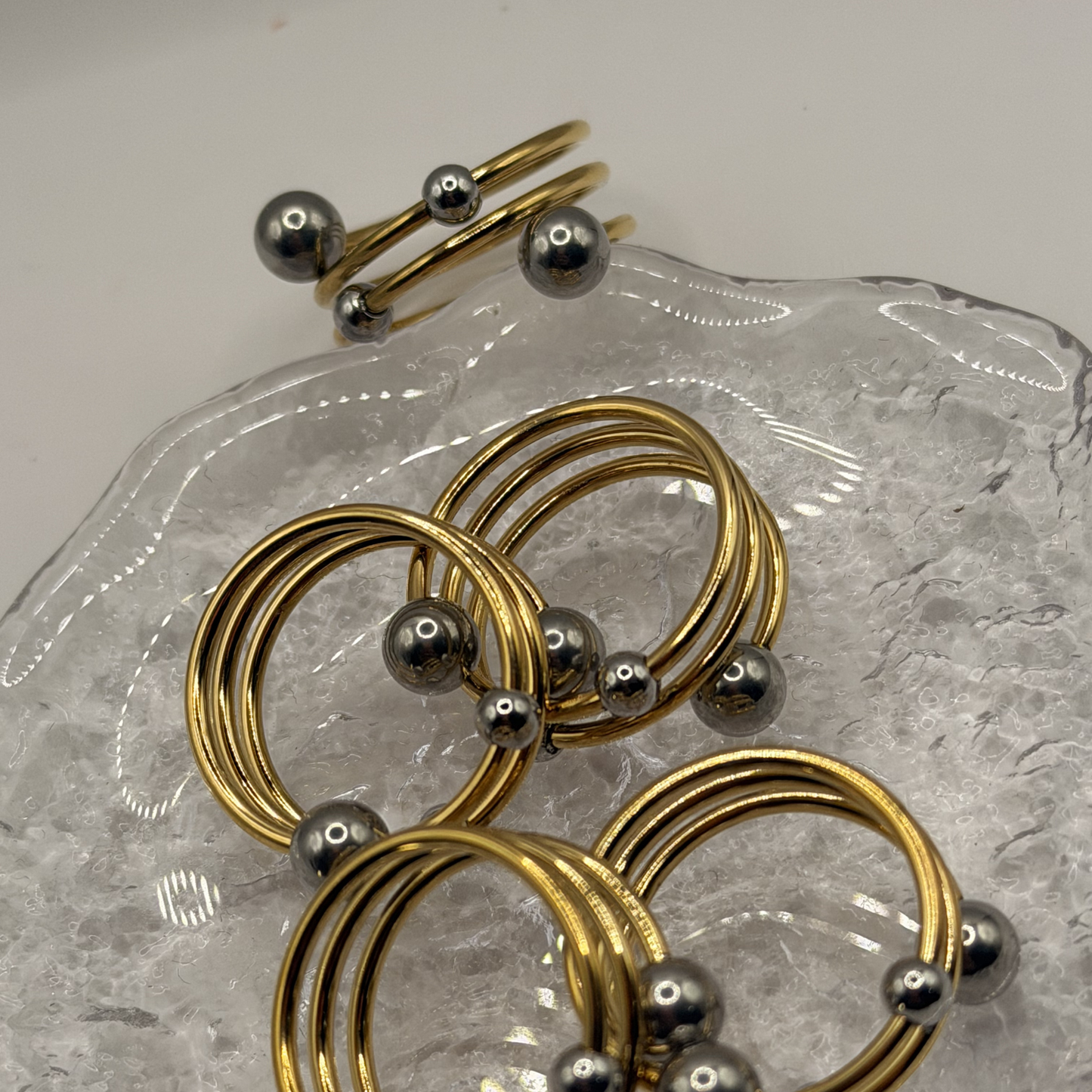 Sortija doble tono en Acero Inoxidable