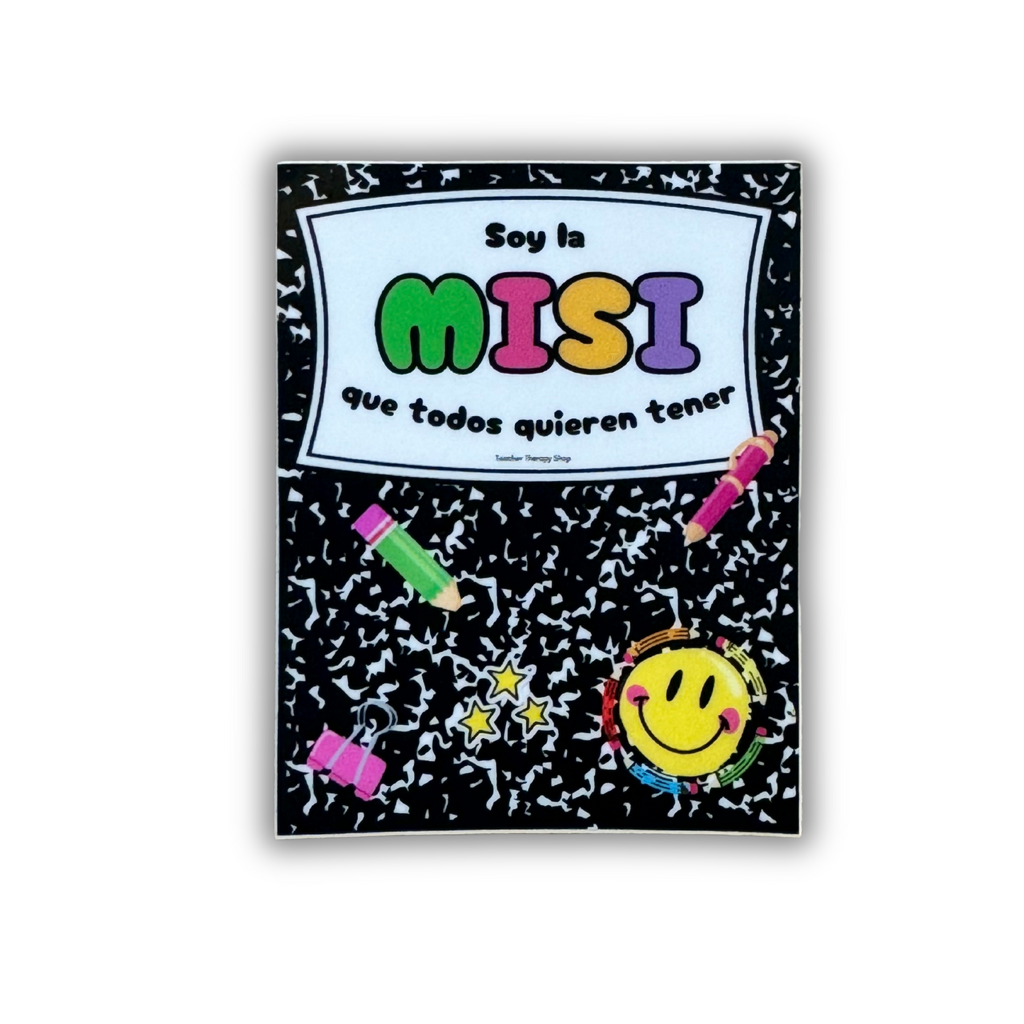 La misi composition notebook | Teacher Waterproof sticker