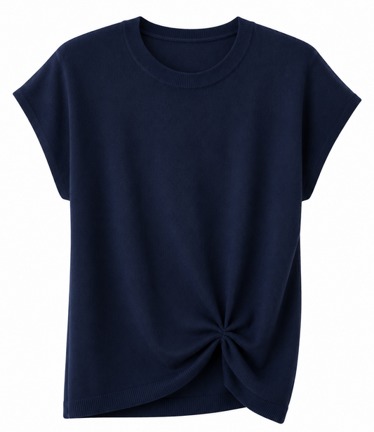 Blusa azul - Tejida con Nudo