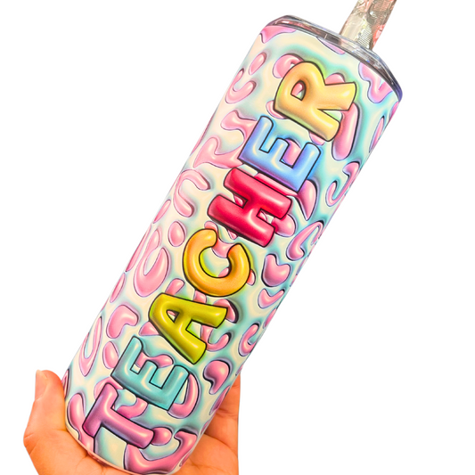 Rainbow teacher Tumbler | Vaso insulado para maestra