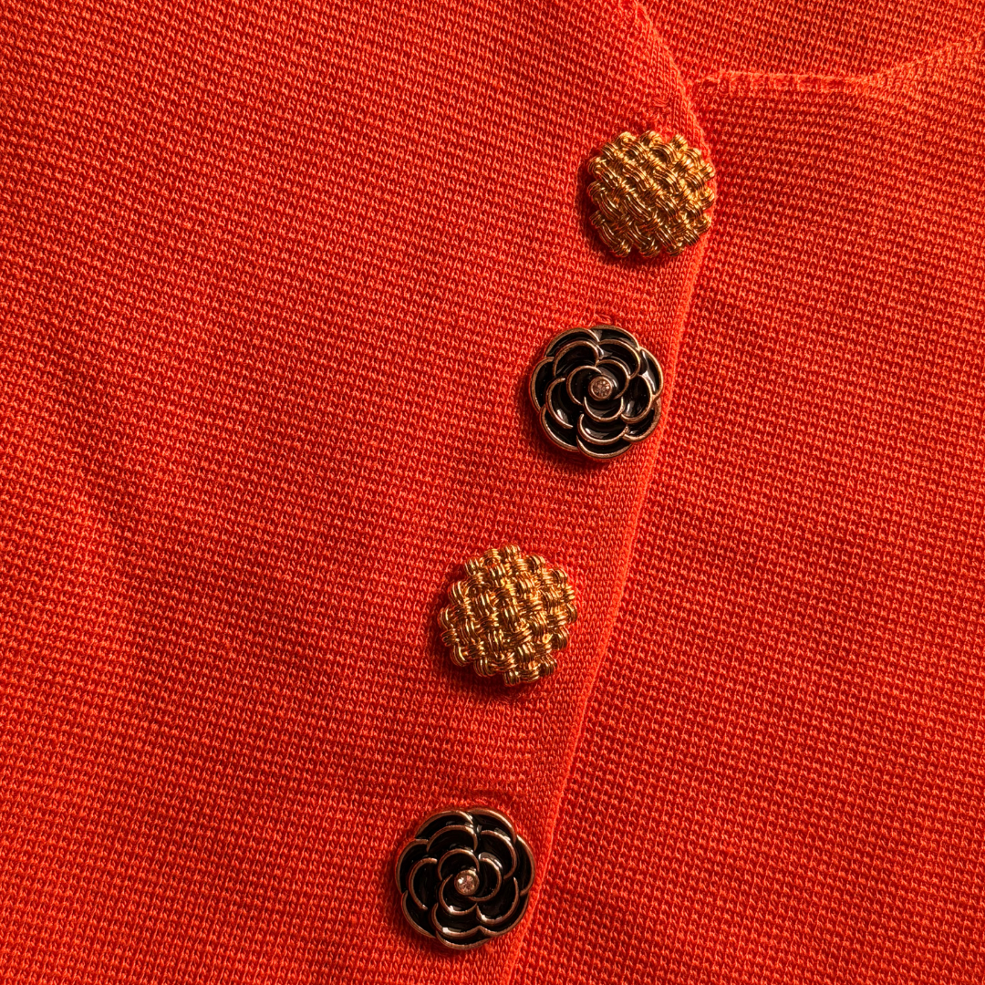 Top Casual Elegante TTS Fashion – Botones Florales Dorados