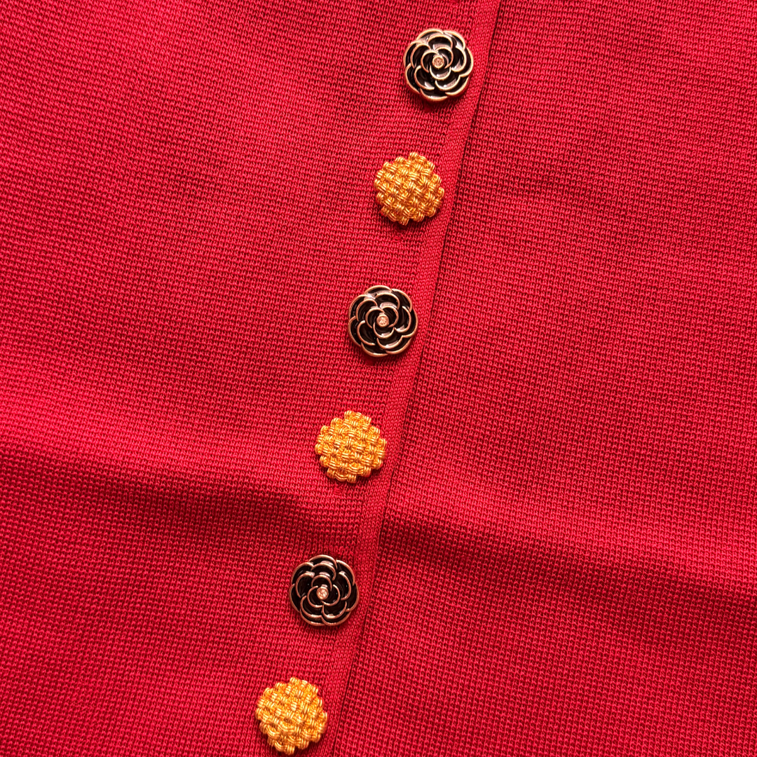 Top Casual Elegante TTS Fashion – Botones Florales Dorados