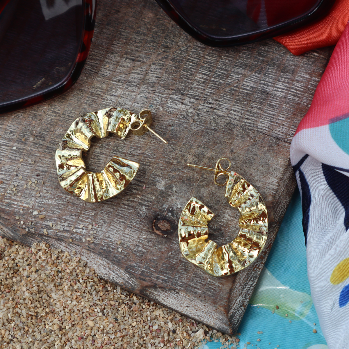 ★ Golden pencil hoops ★