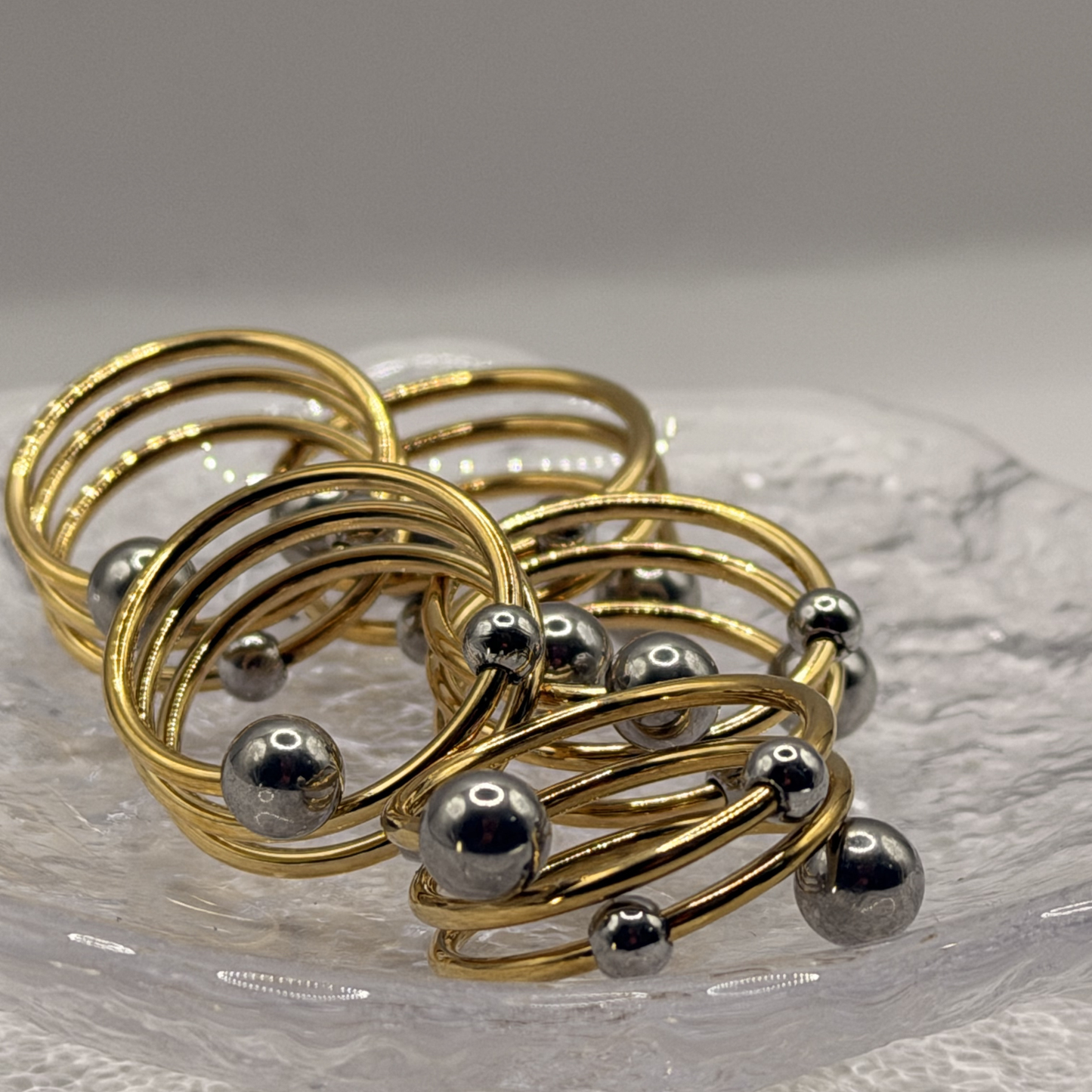 Sortija doble tono en Acero Inoxidable