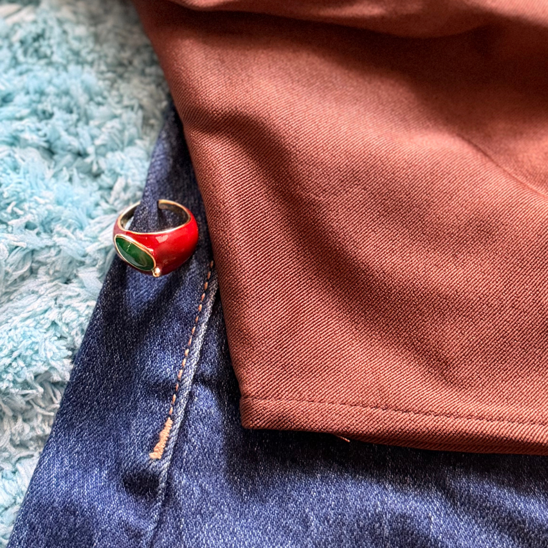 Top Asimétrico Marrón con Drapeado – TTS Fashion