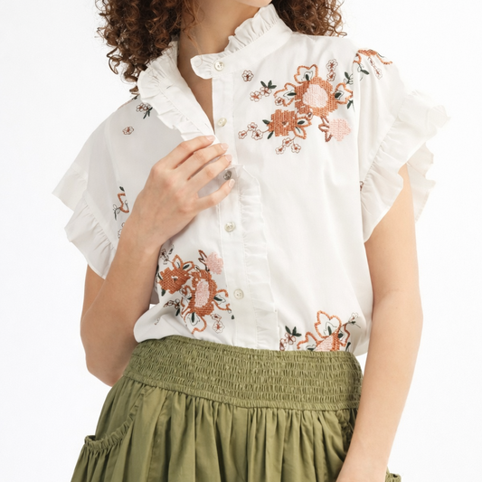 Blusa Bordada blanca – TTS FASHION