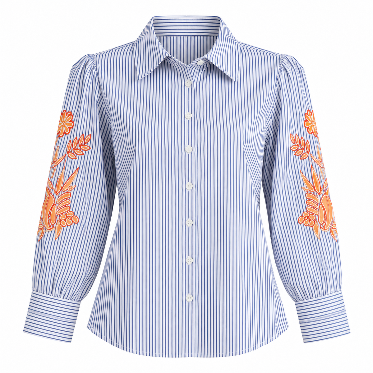 Blusa Blue Stripe Bloom | TTS Fashion