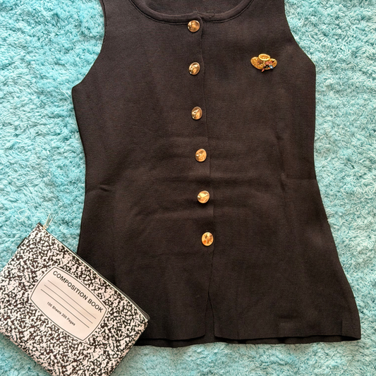 Blusa Elegante sin Mangas con Botones Dorados – TTS Fashion