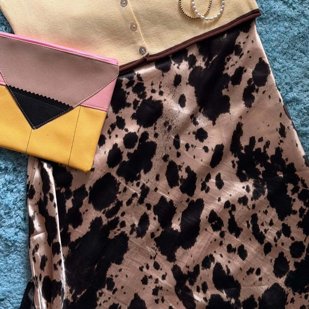 Falda satinada animal print TTS Fashion