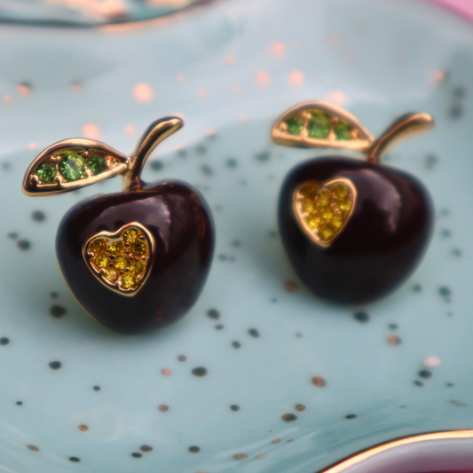 Vintage apple studs | Pendientes manzana