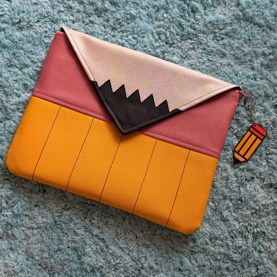 Cartera Lápiz para Maestras – Bolso  mediano Tipo Clutch con Correa | Pencil Bag Teacher Gift