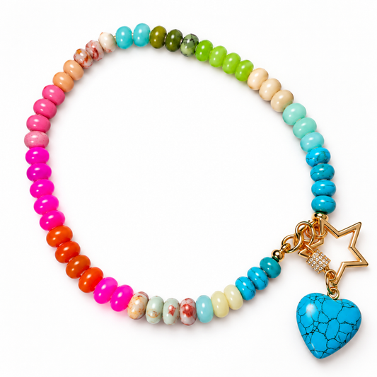 Collar | Color Pop con Corazón Turquesa