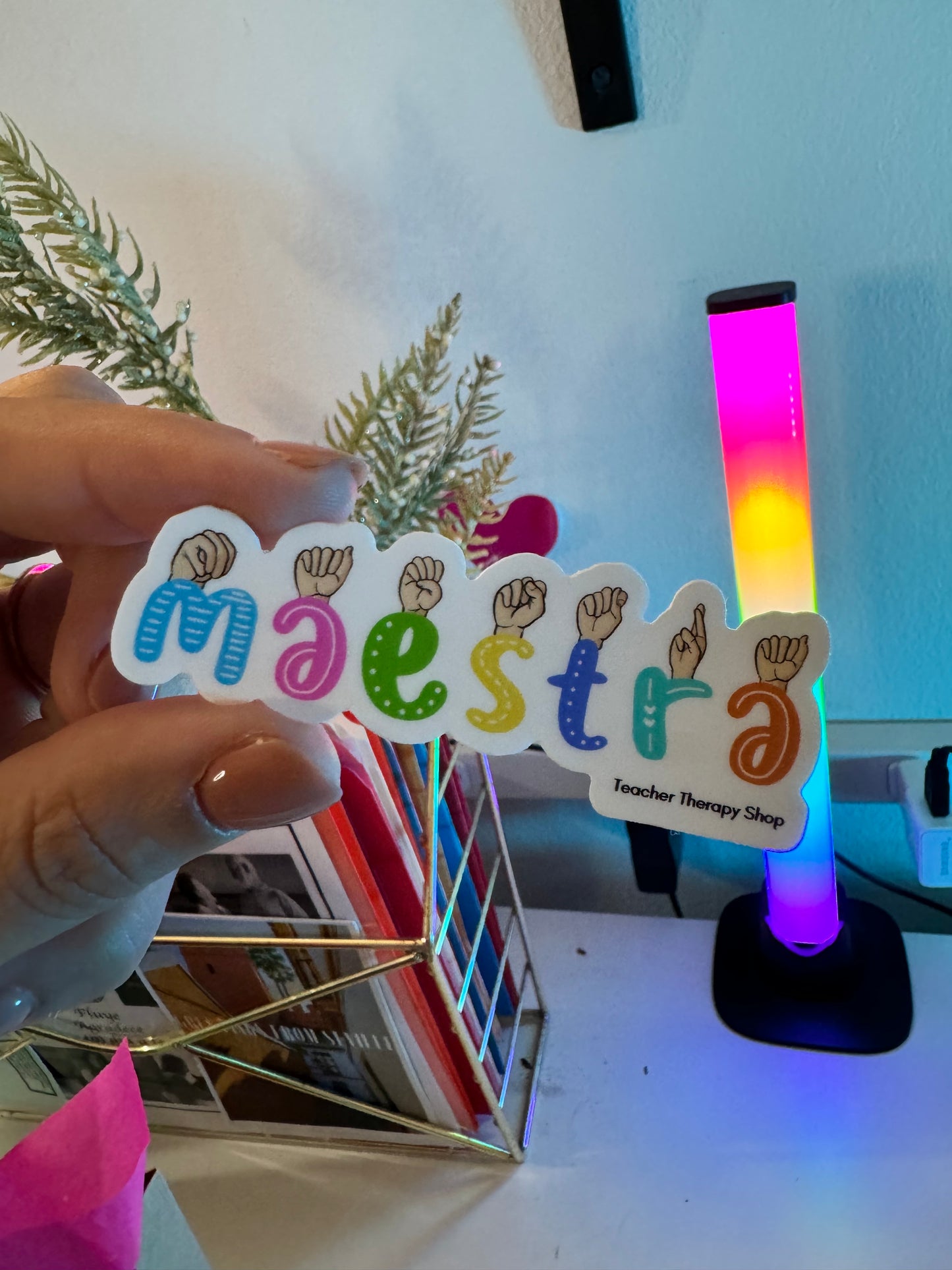 Maestra ASL | Teacher Waterproof sticker