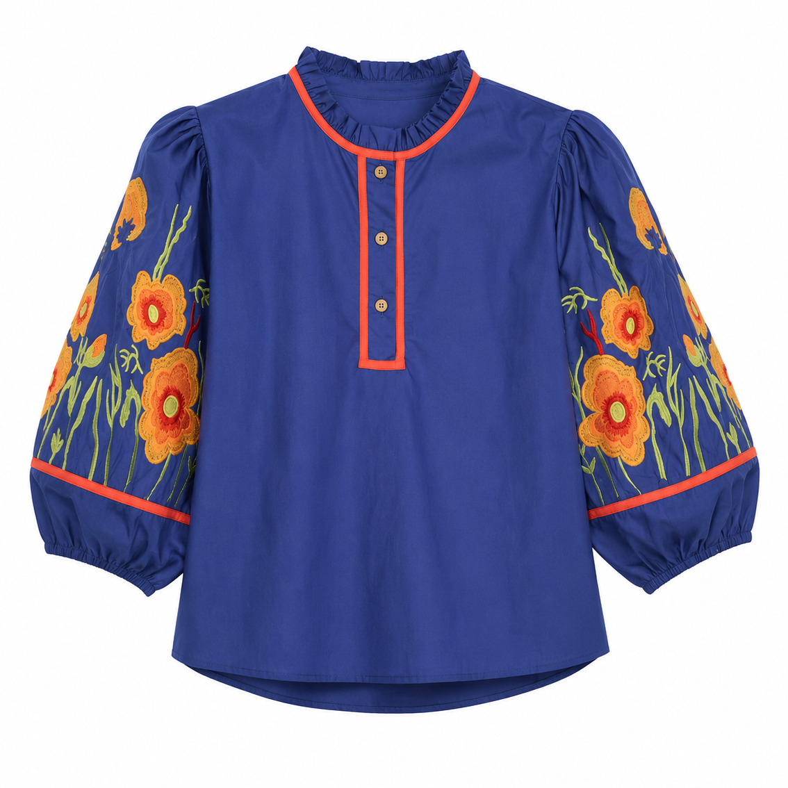 Blusa bordada cobalt blue summer | TTS FASHION