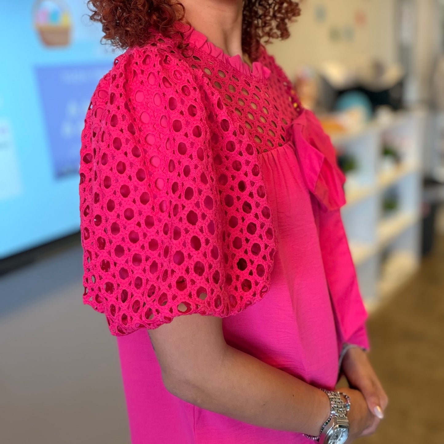 Blusa Fucsia Elegante con Lazo | TTS Fashion