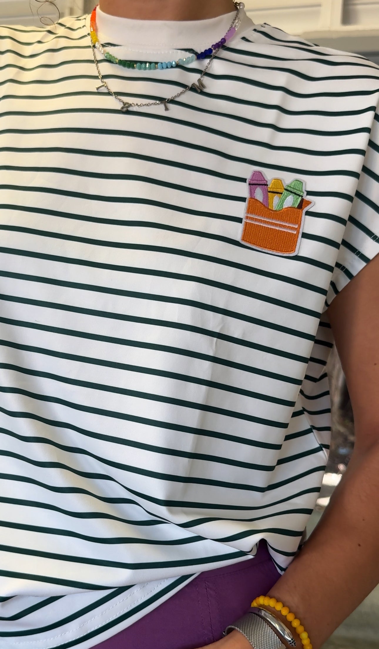 TTS Basic collection | Camisa de rayas verde y blanca | Crayola