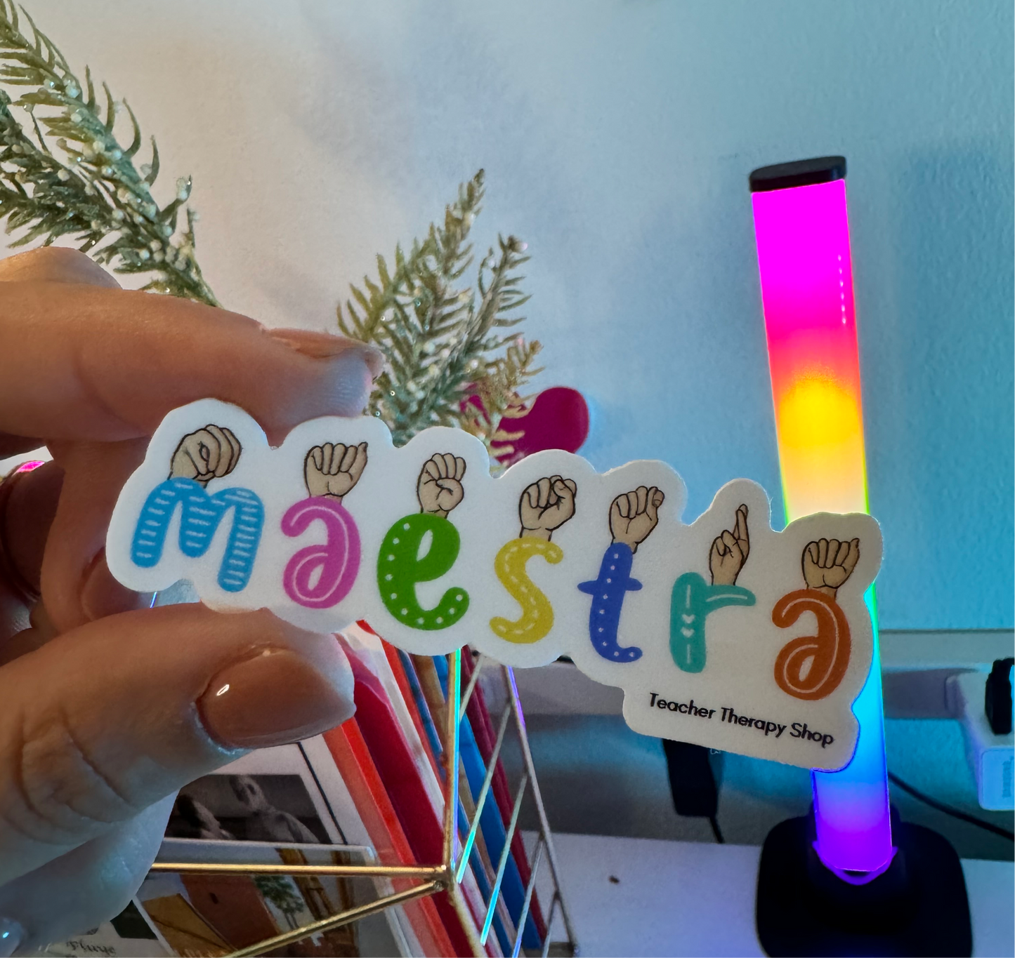 Maestra ASL | Teacher Waterproof sticker