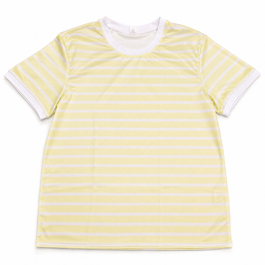 Camisa de rayas blanca y amarillo