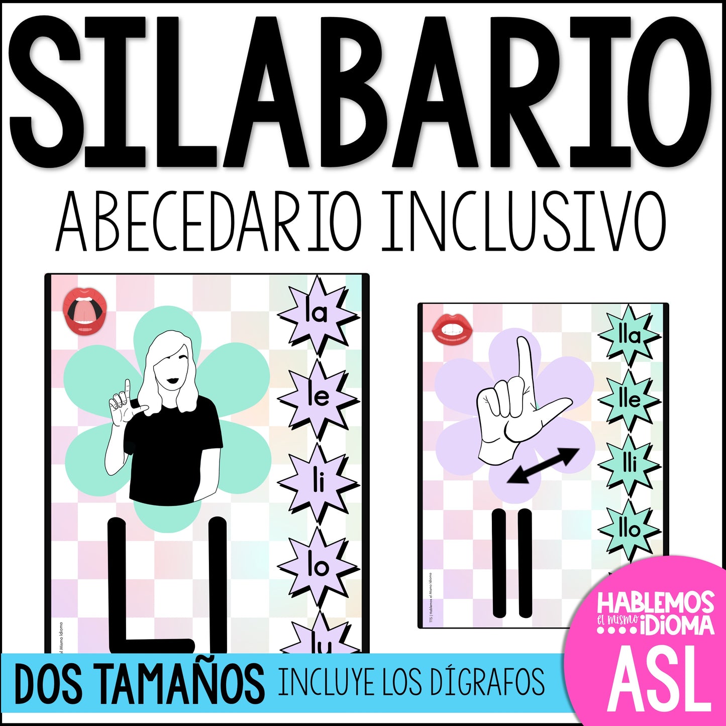 Tarjetero pictórico y silabario con apoyo visual | Abecedario inclusivo