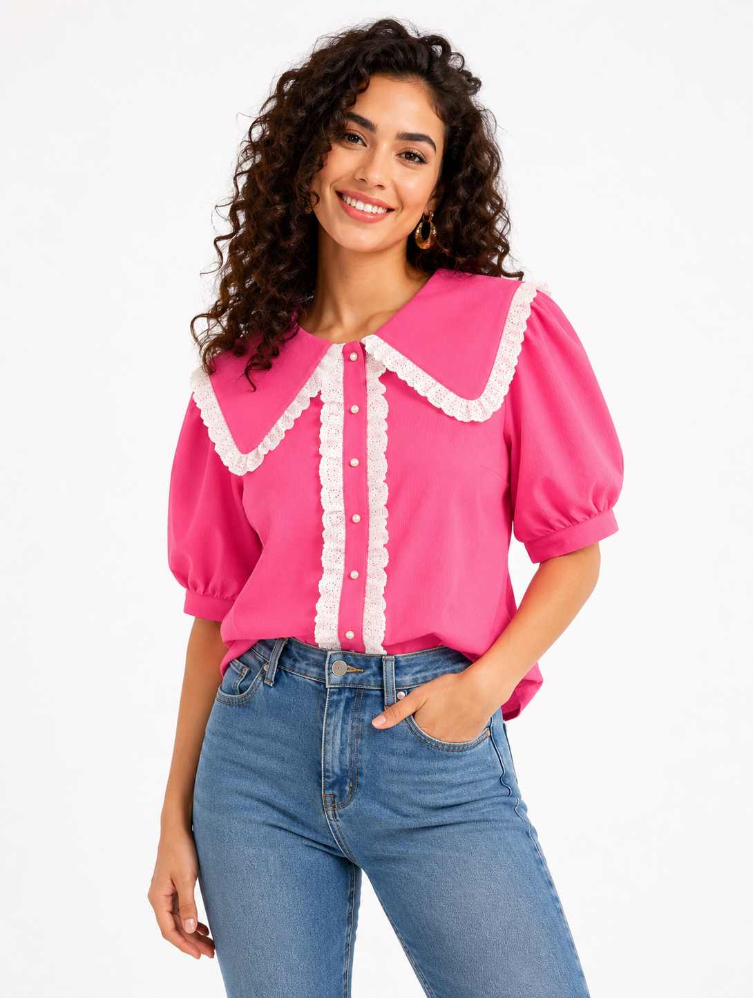 Blusa rosada y blanca | pink coquette | TTS FASHION