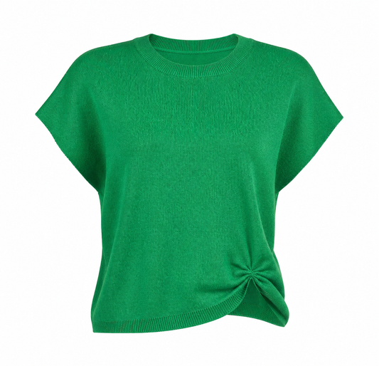 Blusa Verde Tejida con Nudo