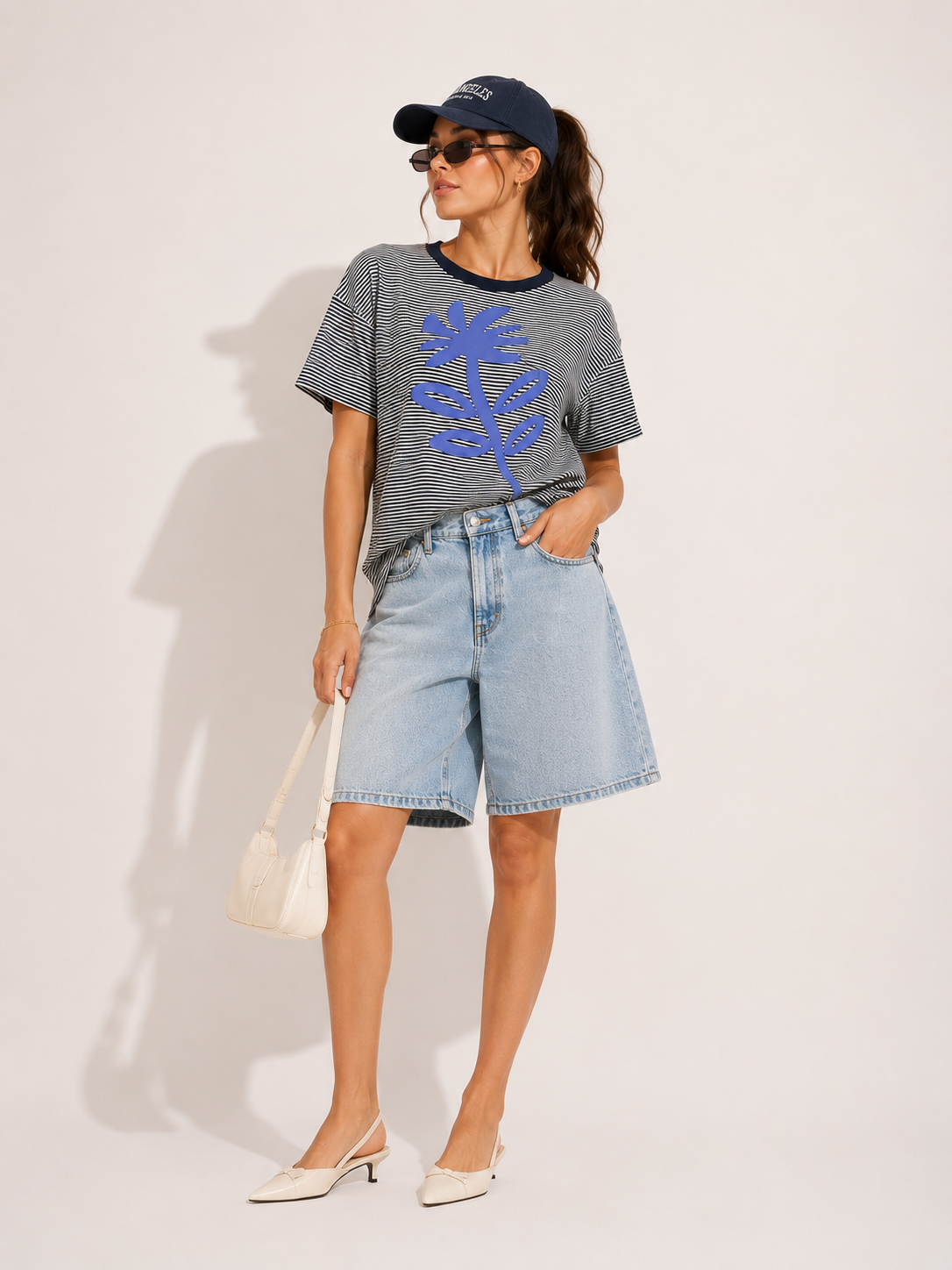 Blusa Rayas con Aplique Floral