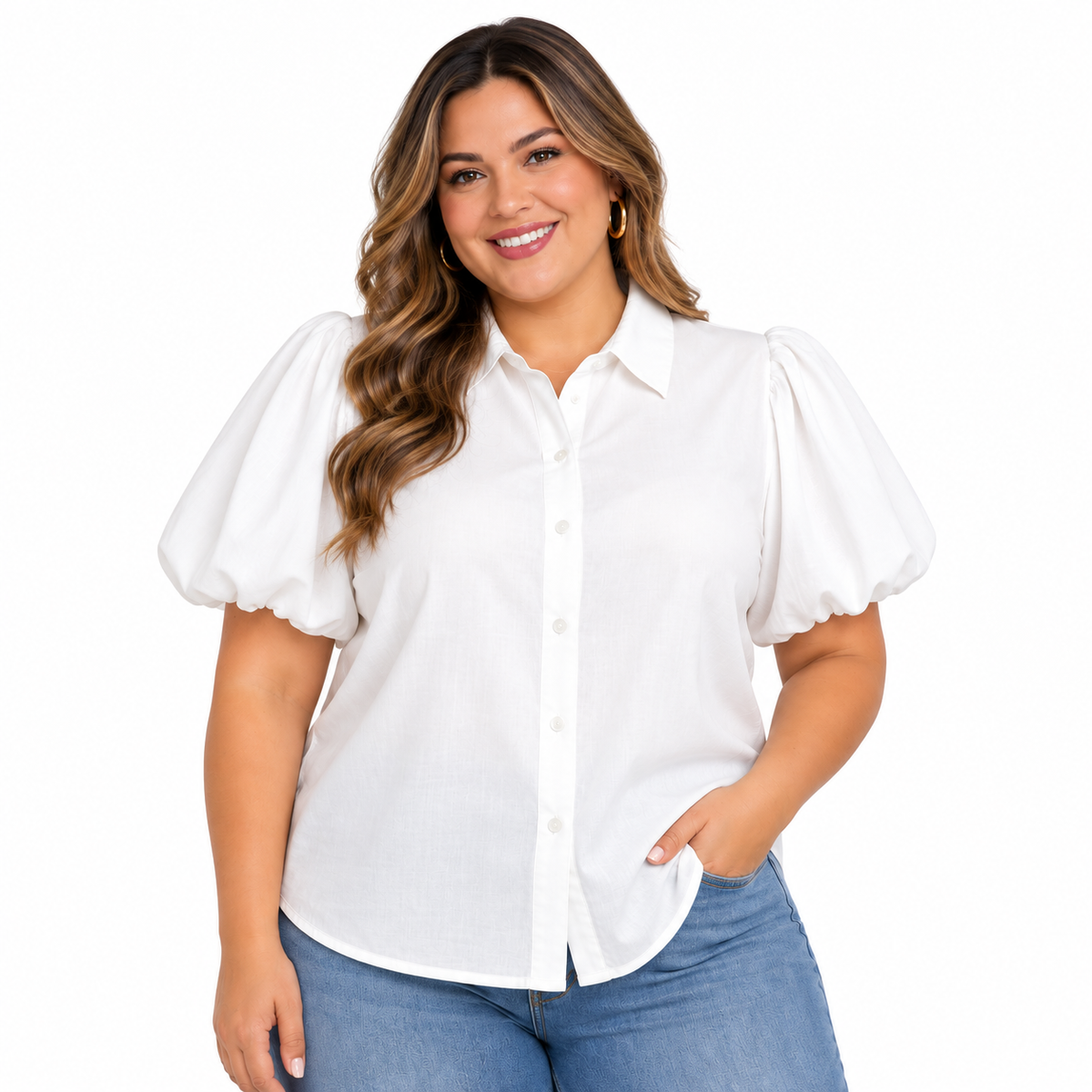 Blusa White Puff – TTS Fashion Plus