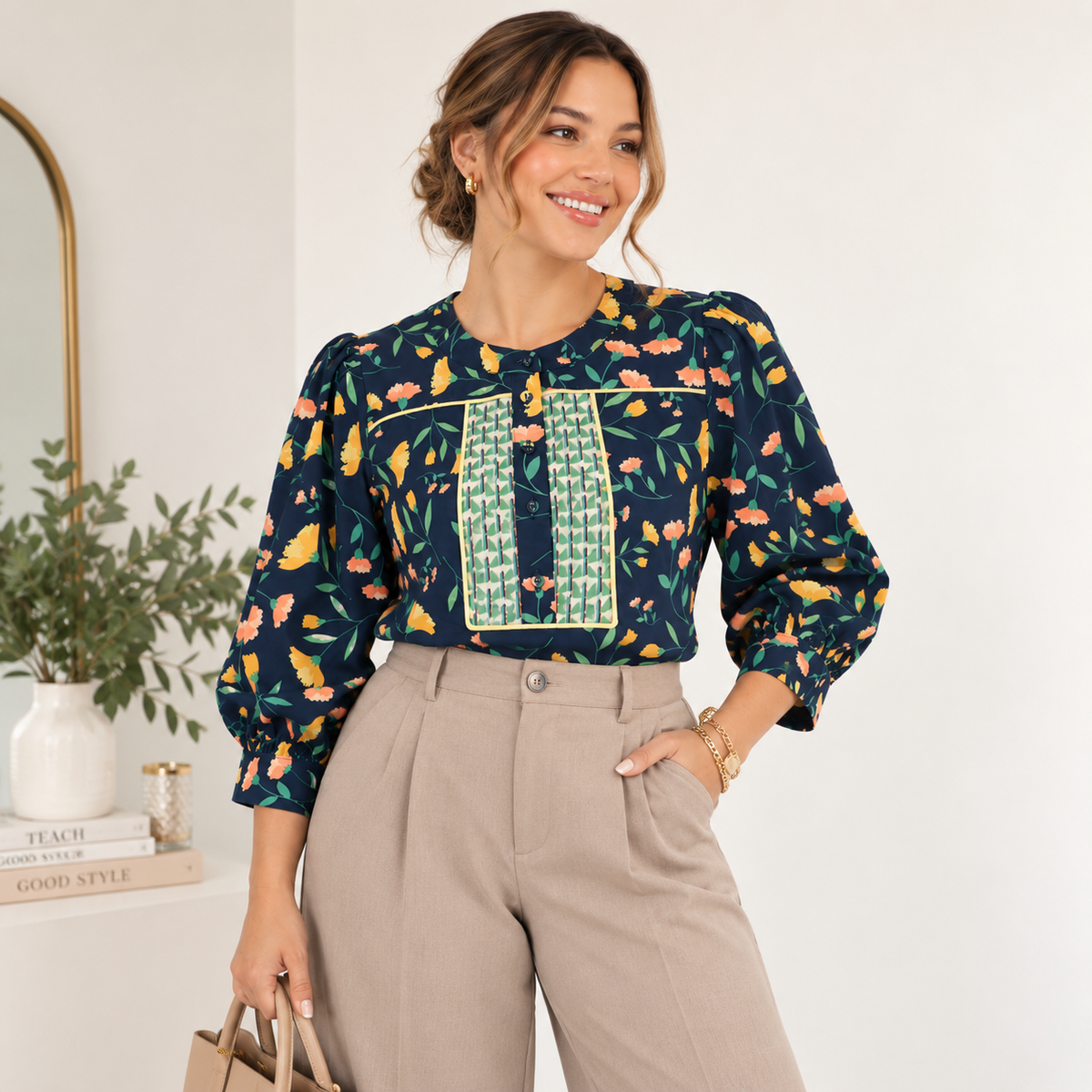Blusa Navy Garden  | TTS FASHION