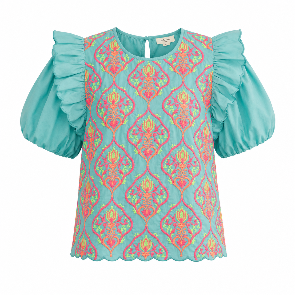 Blusa turquesa bordada | Colorfull bright | TTS FASHION