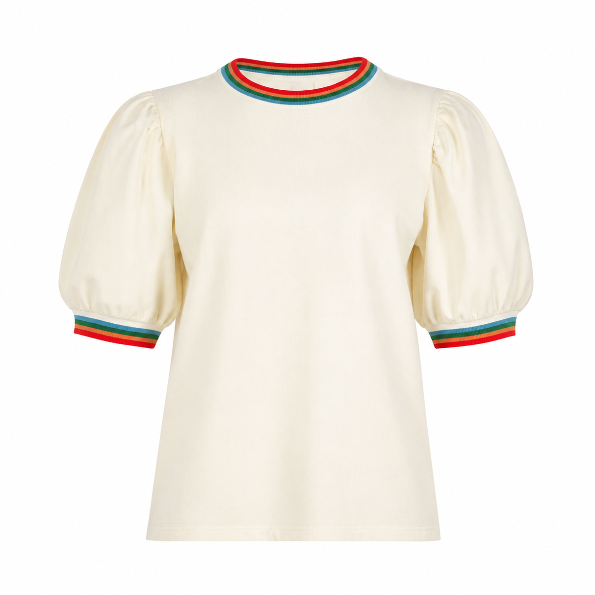 Blusa Crema con detalles multicolor